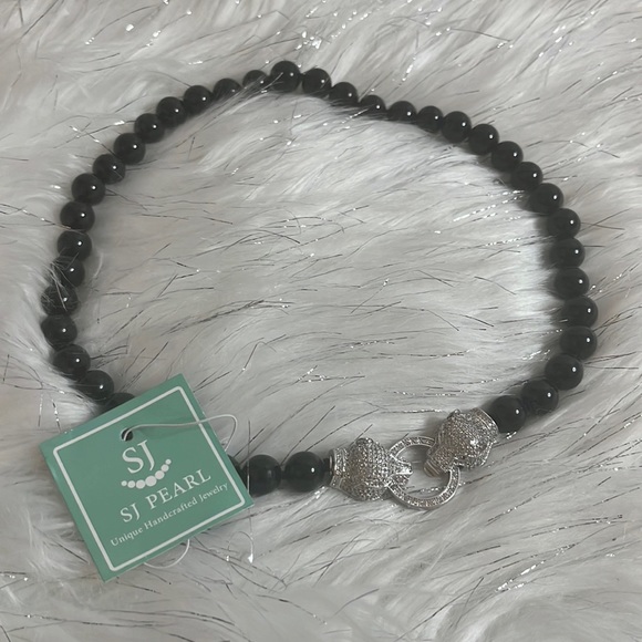 SJ Pearl Unique Handcrafted Jewelry- Black Onyx Necklace - Picture 1 of 4